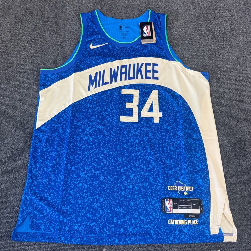 Giannis Antetokounmpo Jersey Mens XL 52 Nike Dri Fit ADV Milwaukee Bucks NBA NWT
